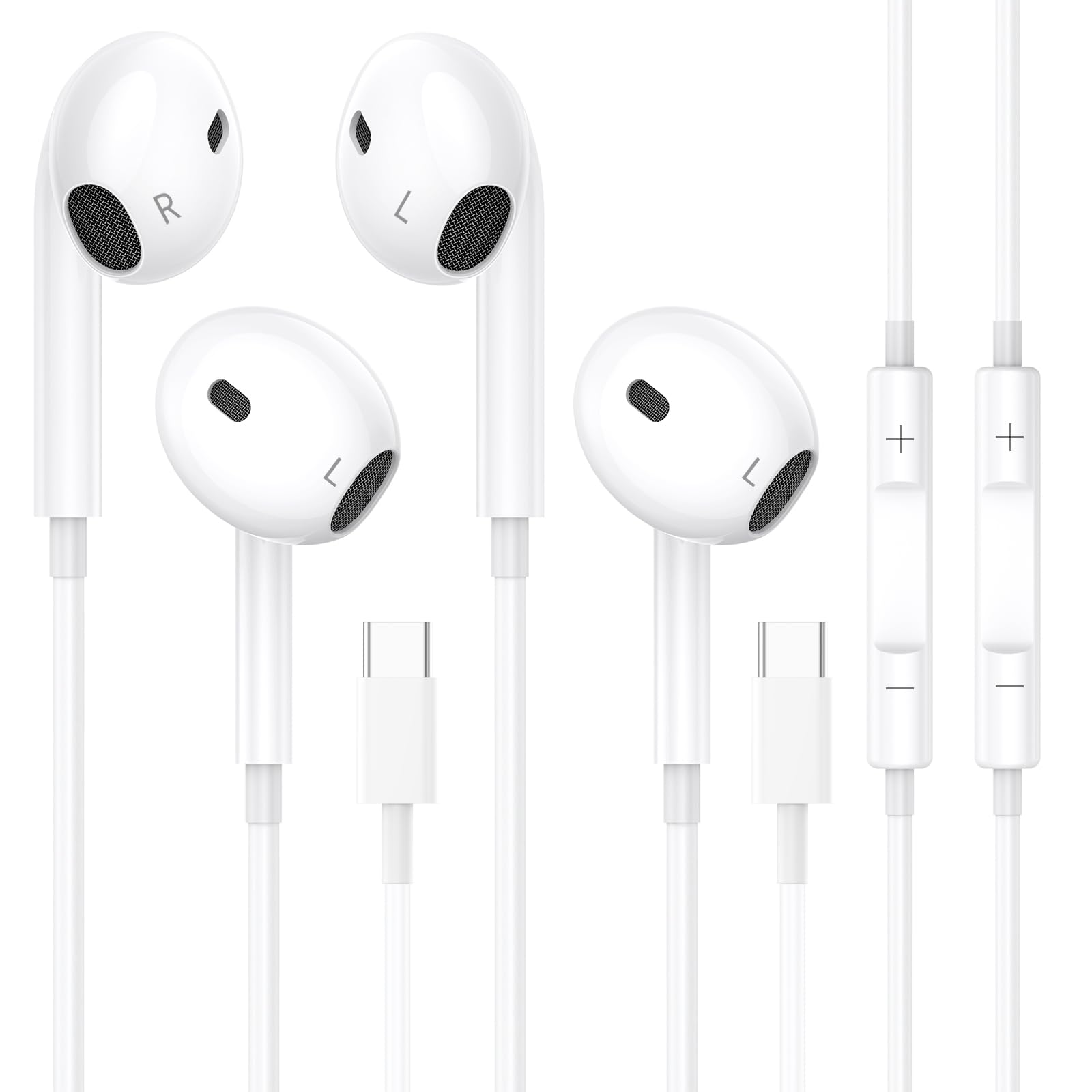 Cuffie USB-C Hi-Fi Stereo con Microfono (2 Pack)