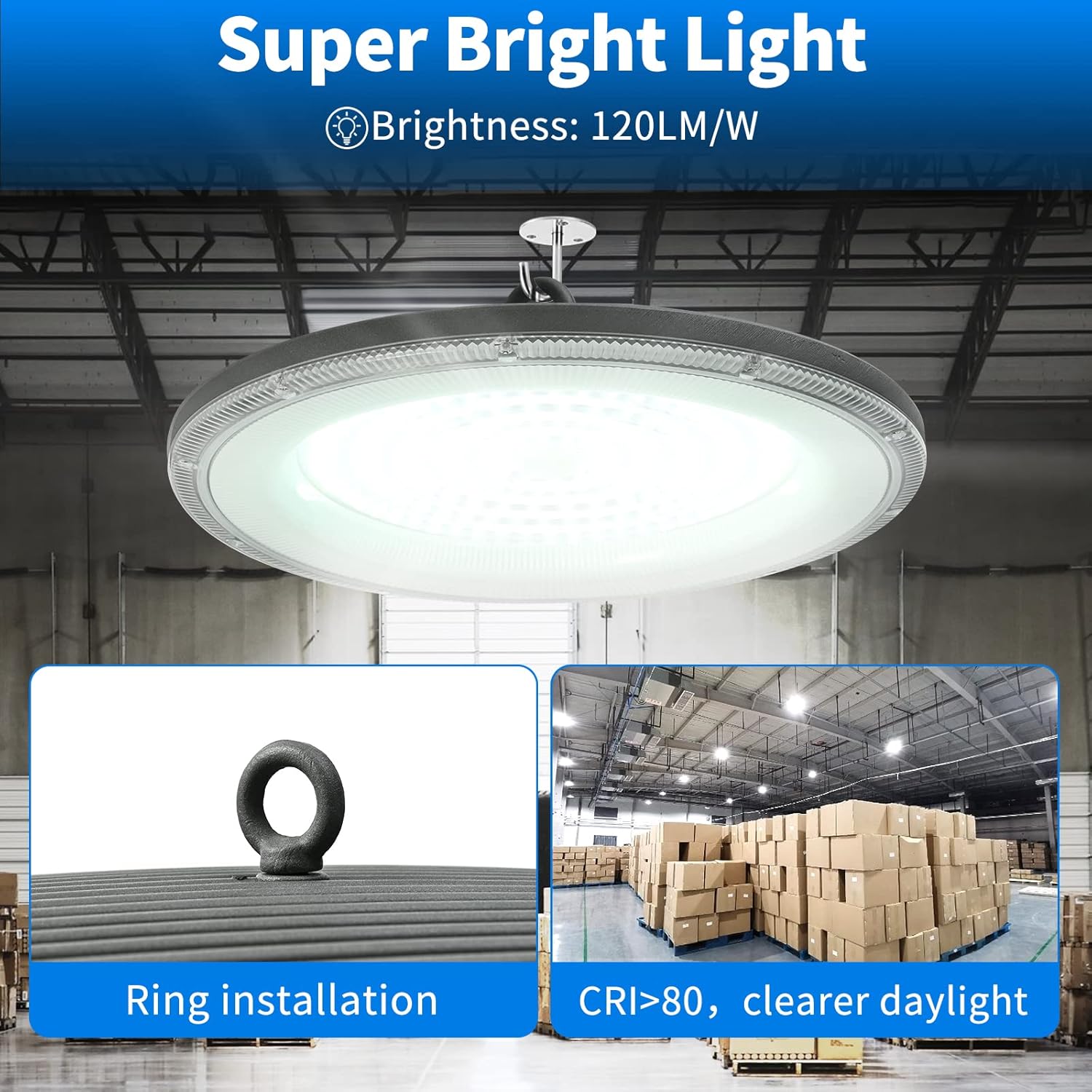 Blivrig Lampada LED Sospensione Industriale UFO 150W - immagine 3