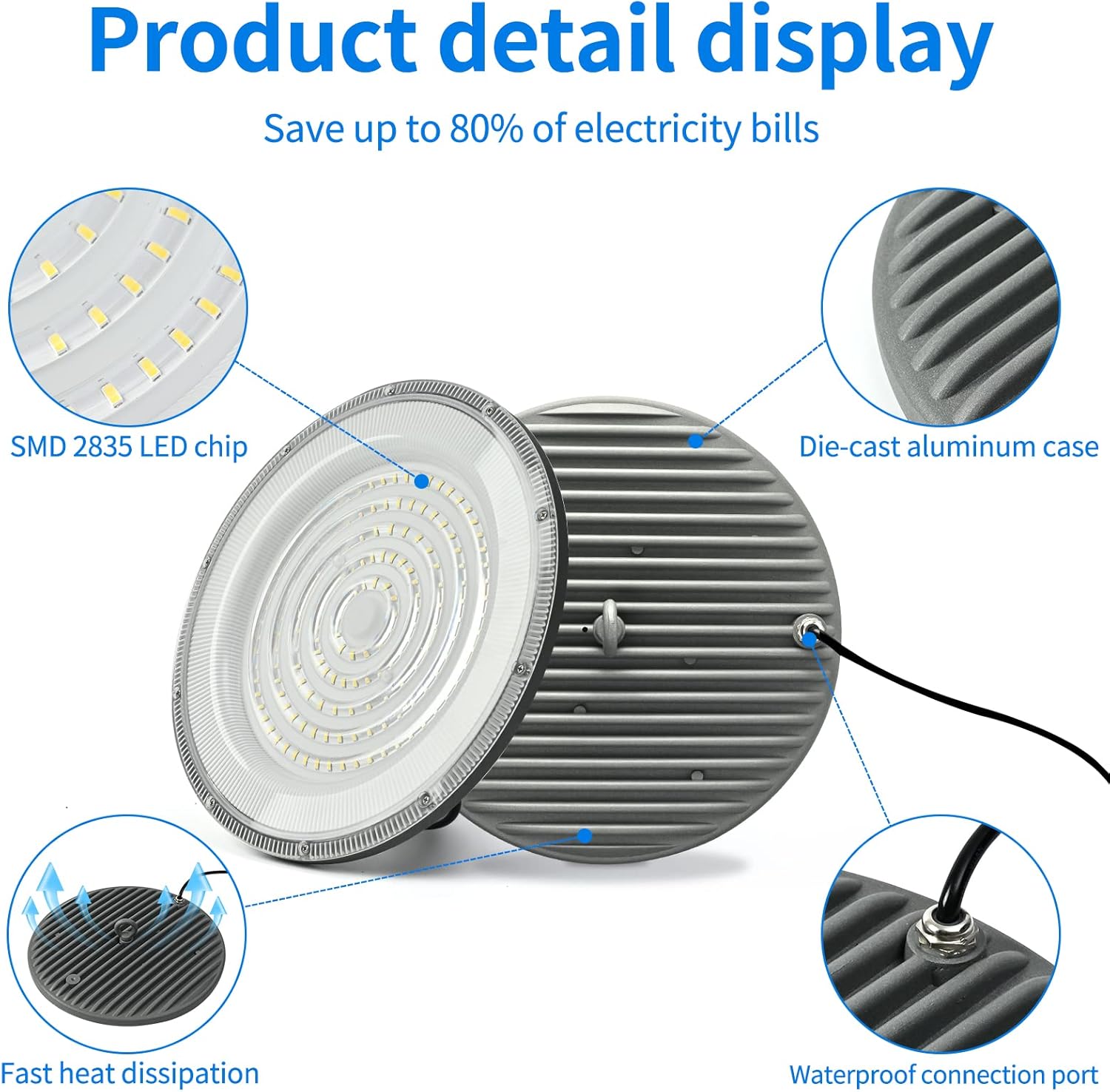 Blivrig Lampada LED Sospensione Industriale UFO 150W - immagine 5
