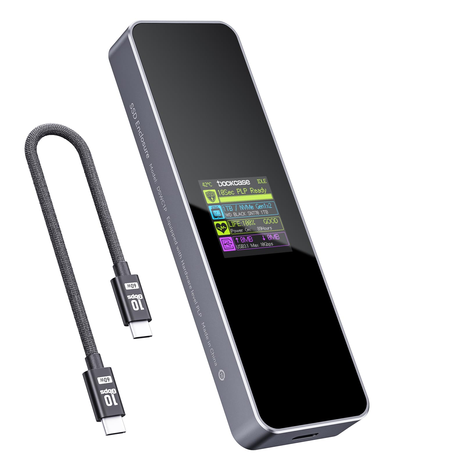 Dockcase Smart Case SSD M2 Doppie Porte USB-C 10Gbps