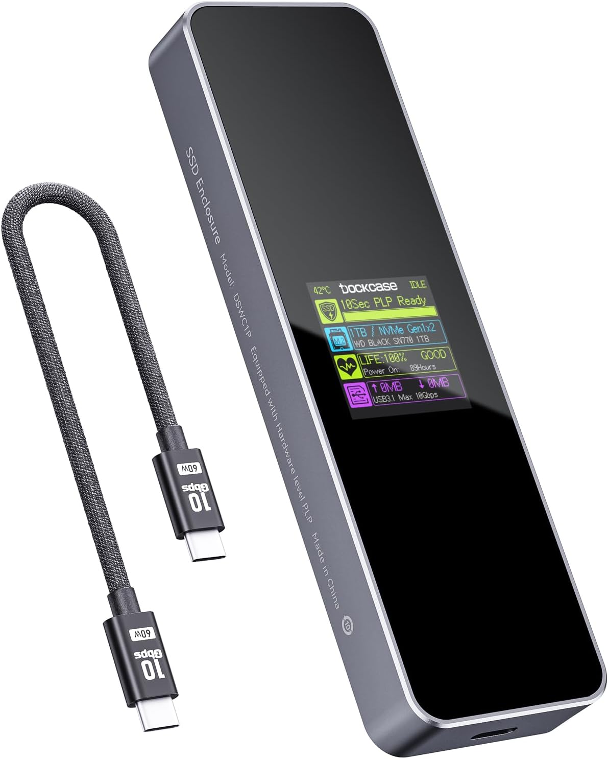 Dockcase Smart Case SSD M2 Doppie Porte USB-C 10Gbps - immagine 1