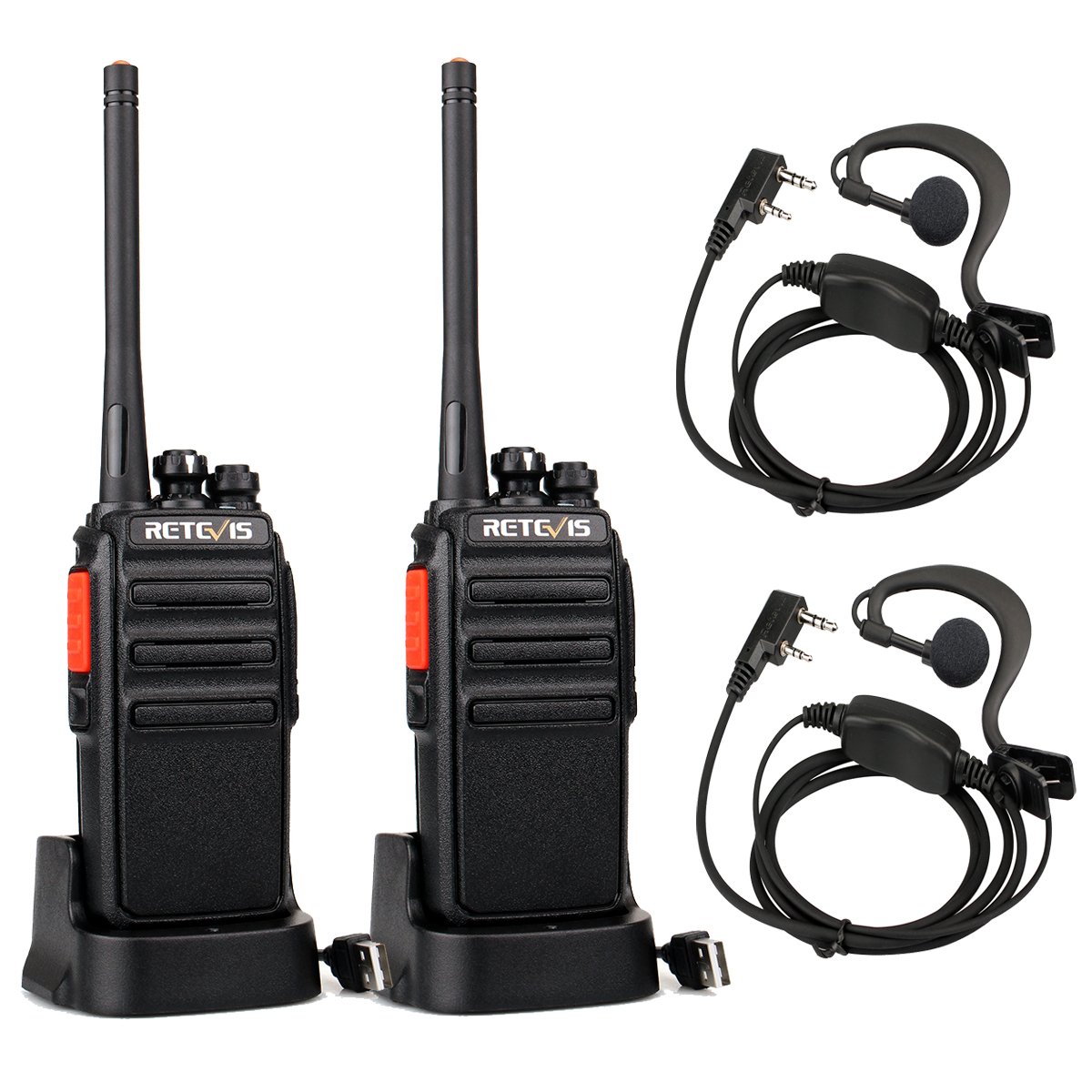 Retevis RT24 Walkie-Talkie PMR446 16 Canali, Nero
