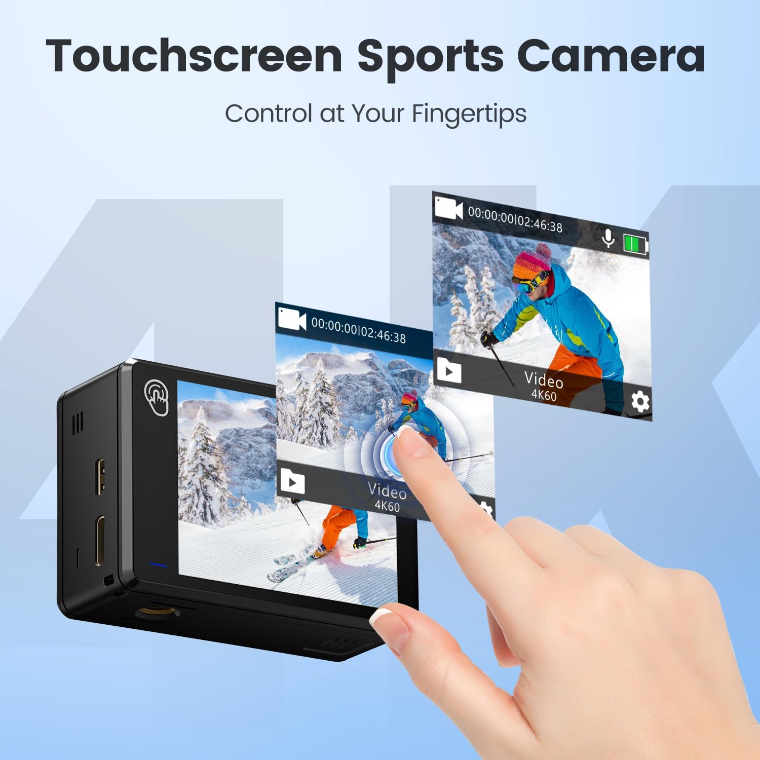 Action Cam Dualscreen 4K60FPS con Scheda 64G - immagine 3