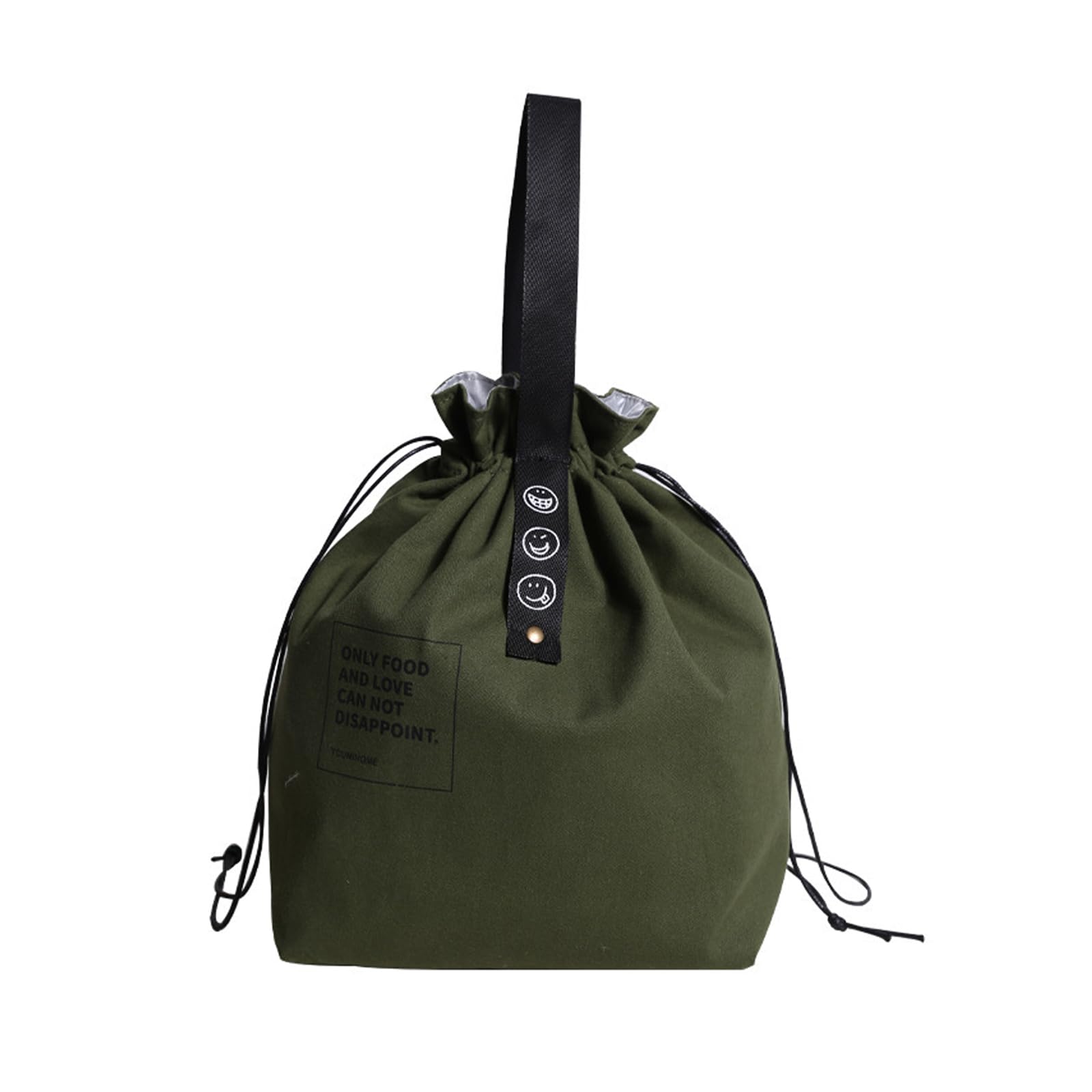 Borsa Termica Porta Pranzo, Sacchetto Pranzo Isolati con Coulisse, Riutilizzabile Borse Termiche Pieghevole, Mantiene Freddo Caldo, per Lavoro, Scuola, Picnic (Verde)