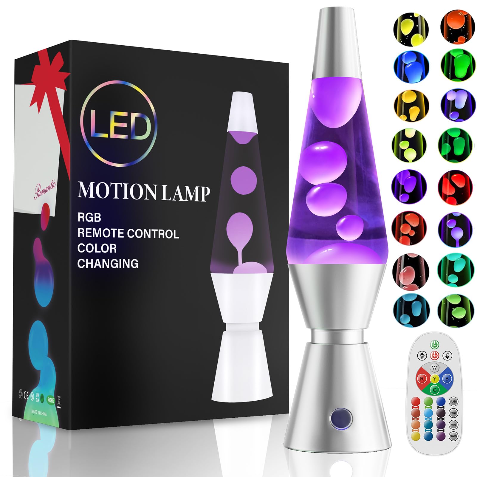 AONESY Lampada Lava Nera Grande con Telecomando