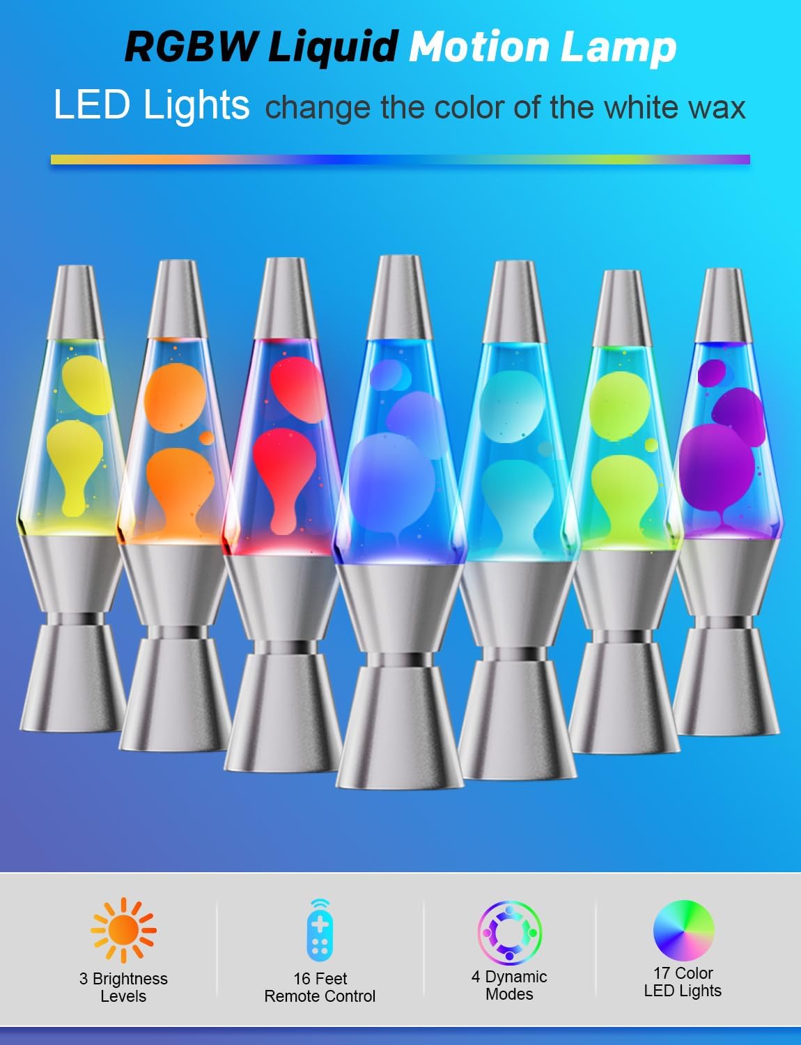 AONESY Lampada Lava Nera Grande con Telecomando - immagine 2