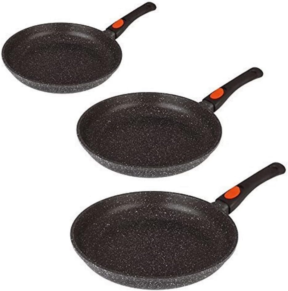 Kamberg Set 3 Padelle 20, 24, 28 cm con Manico Rimovibile - immagine 1