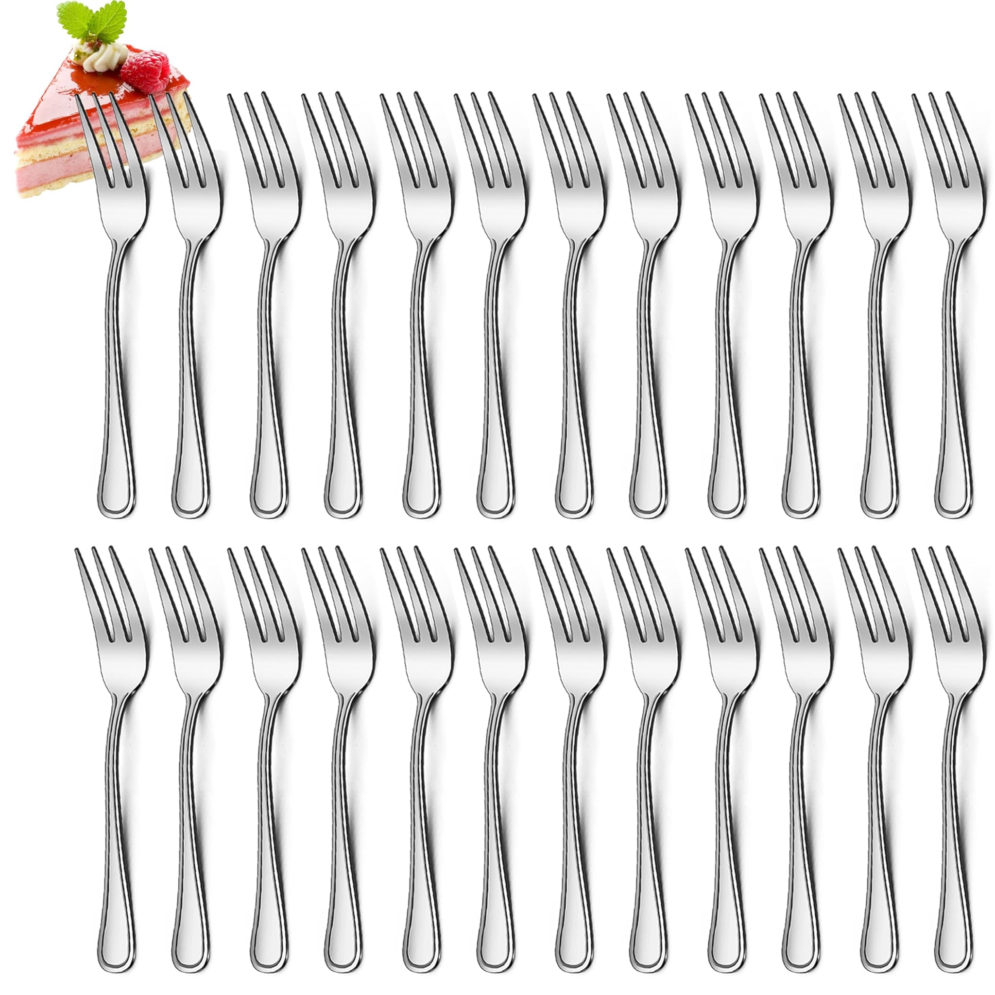 Gifcomda Set di 24 Forchette da Dolce 14,5 cm