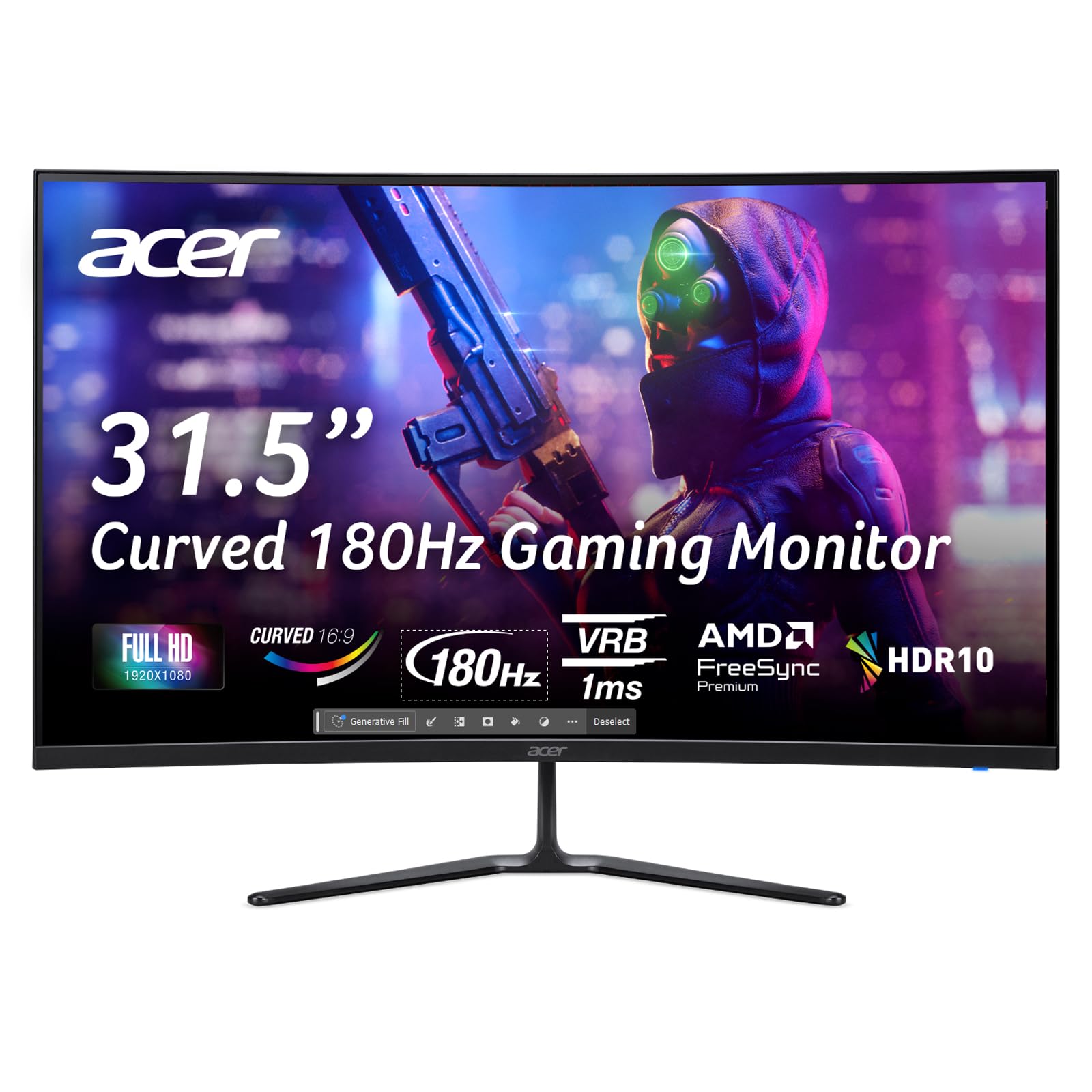 acer ED320QR S3biipfx Monitor, ED 32'' FHD, 180 Hz