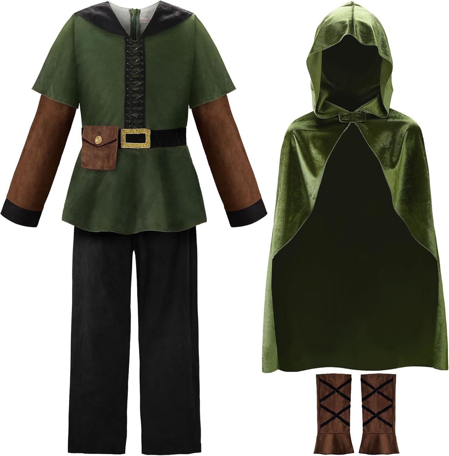 ReliBeauty Costume da Arciere per Bambini con Mantello - immagine 3