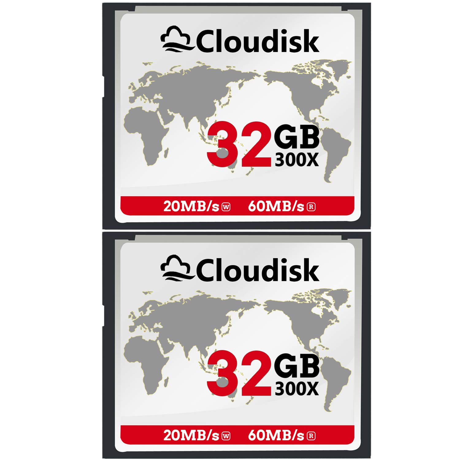 Cloudisk Compact Flash Card 32GB 300X CF 2.0 (2-Pack)