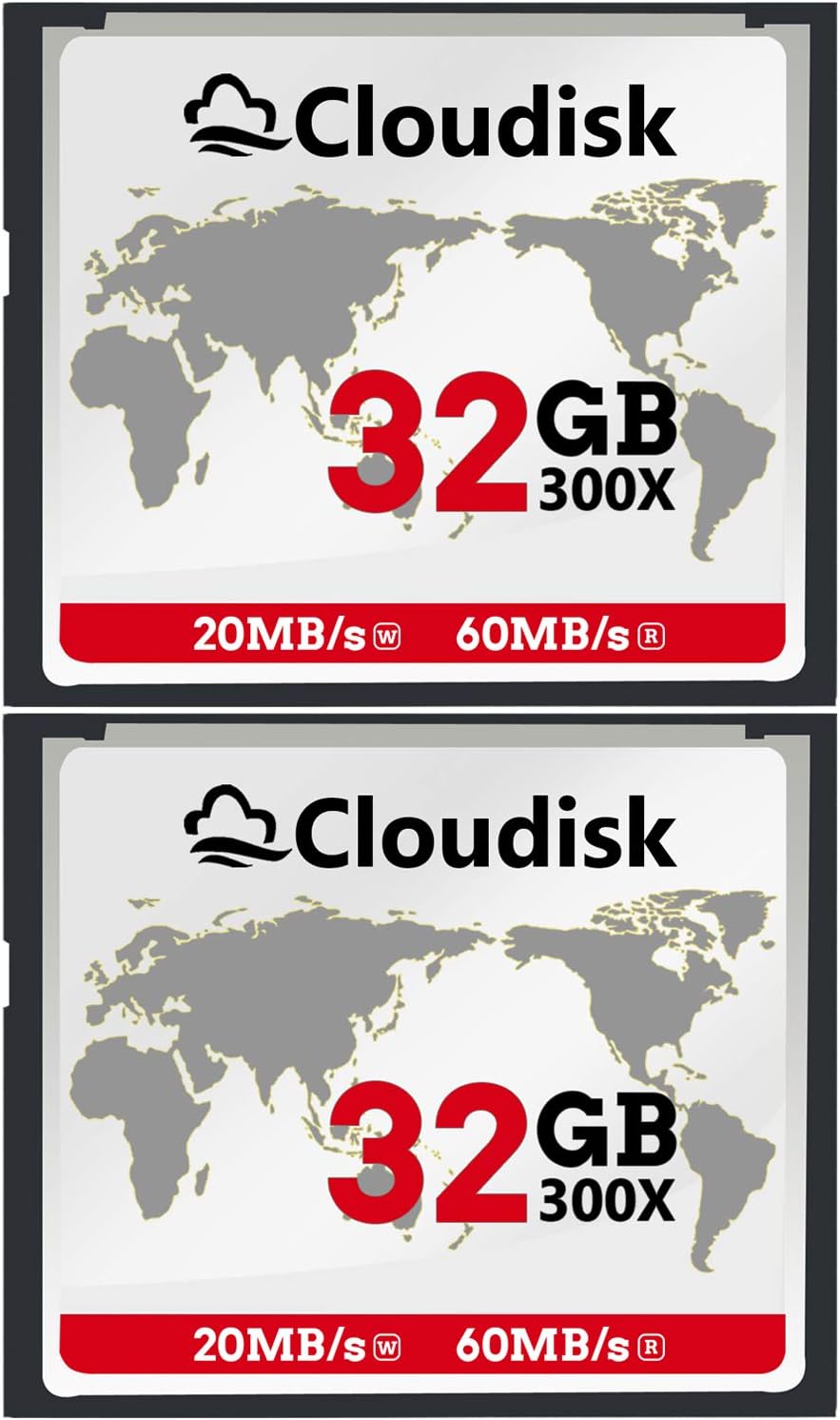 Cloudisk Compact Flash Card 32GB 300X CF 2.0 (2-Pack) - immagine 1