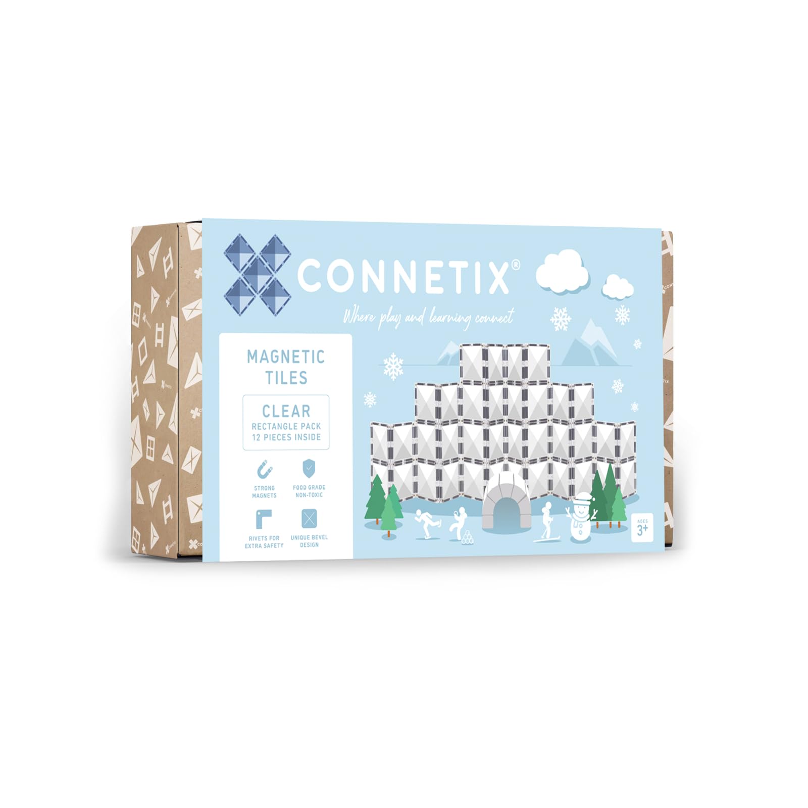 CONNETIX Chiaro Pacchetto Rettangolo, 12 Pezzi