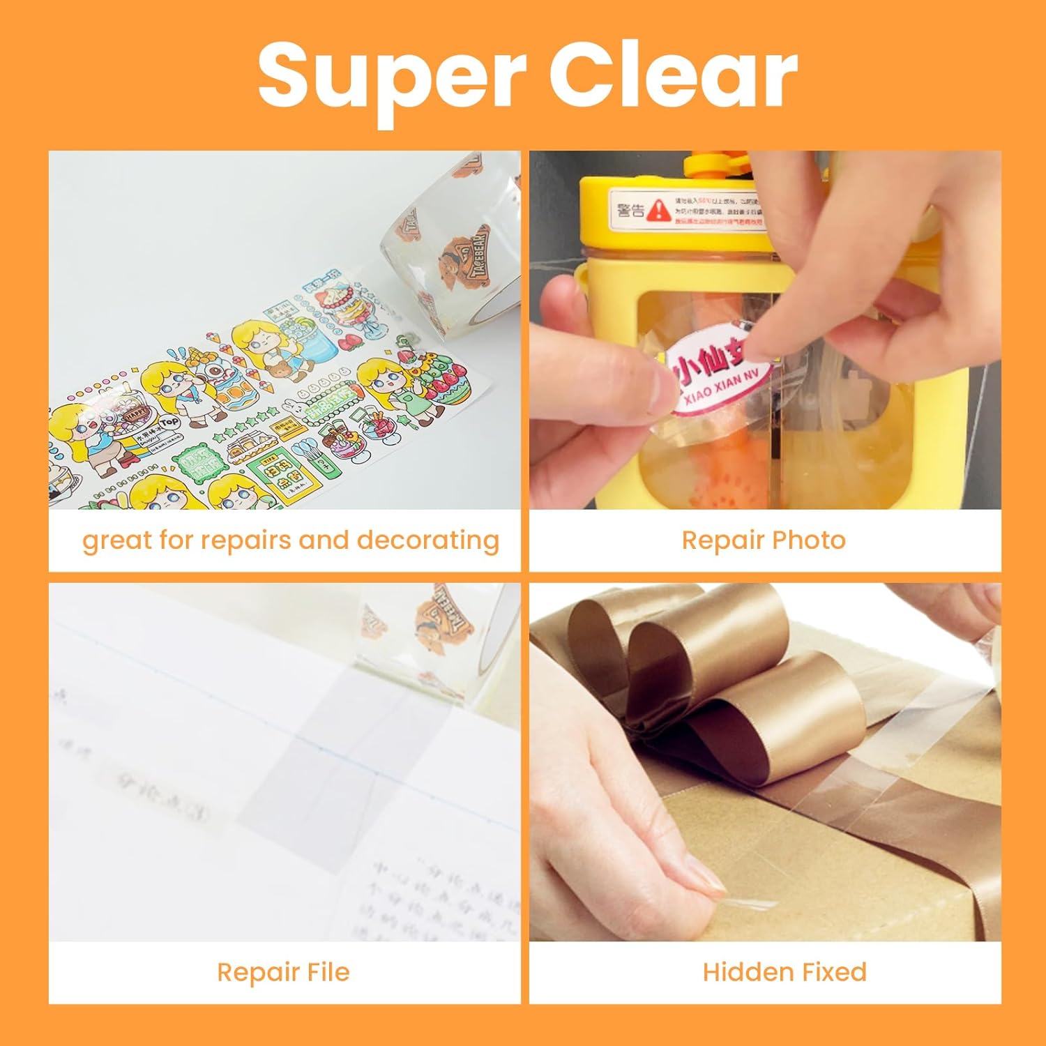 Tapebear Nastro da Imballaggio Trasparente 72 Pezzi - immagine 3