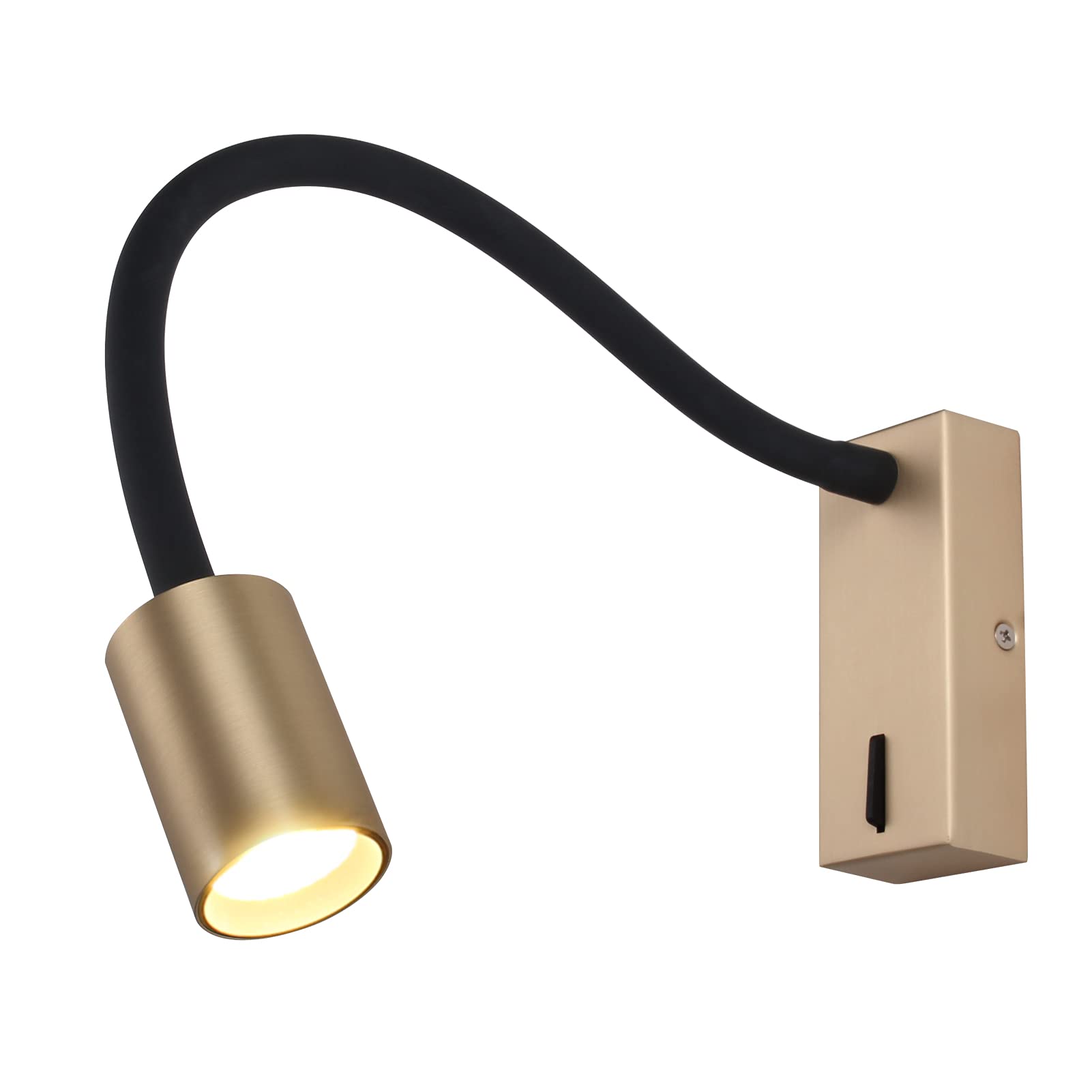 Dawalight Lampada da Comodino Muro LED 5W, Ottone antico