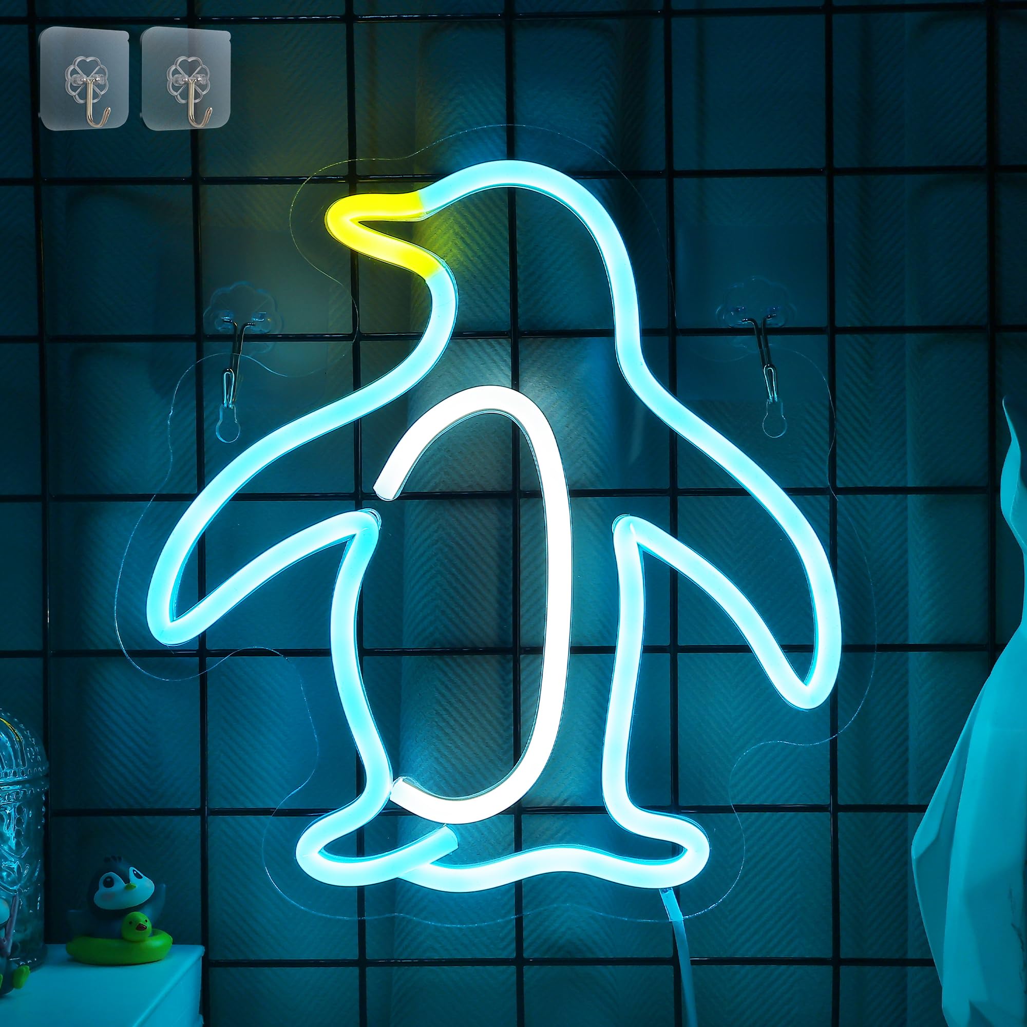 Attivolife Targa Pinguino LED USB per Decorazione Parete
