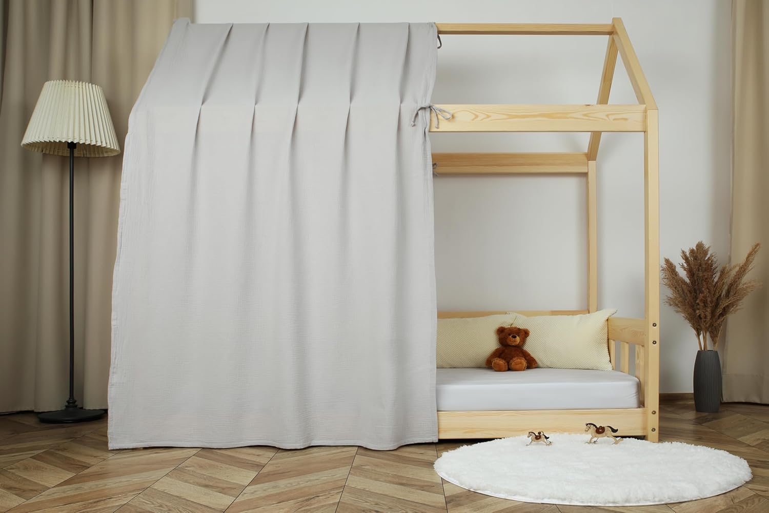 Tenda Letto Bambini 100% Cotone - Modello 1 Grigio - immagine 2