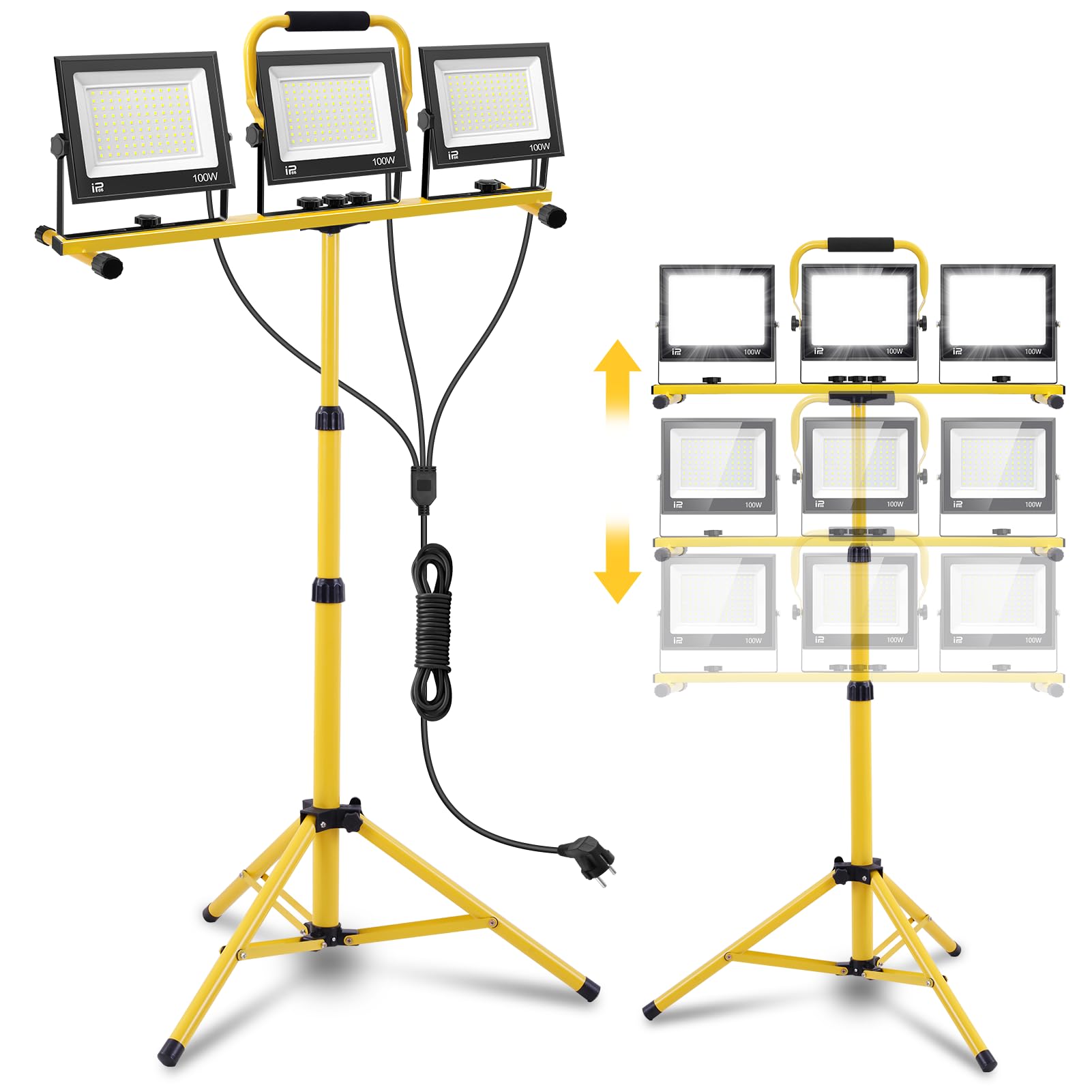 Viugreum Faretto da Cantiere Portatile 300W 24000LM