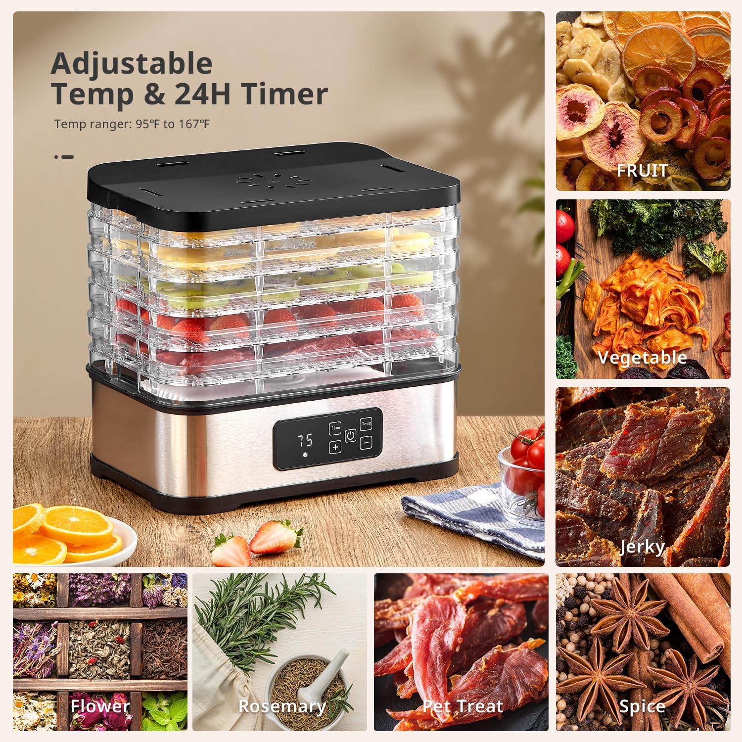 Essiccatore per Alimenti 250W con Timer Digitale - immagine 5