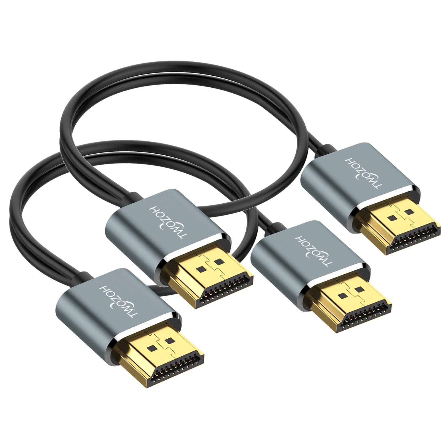 Twozoh Cavo HDMI Flessibile e Sottile 10M (2 Pezzi)