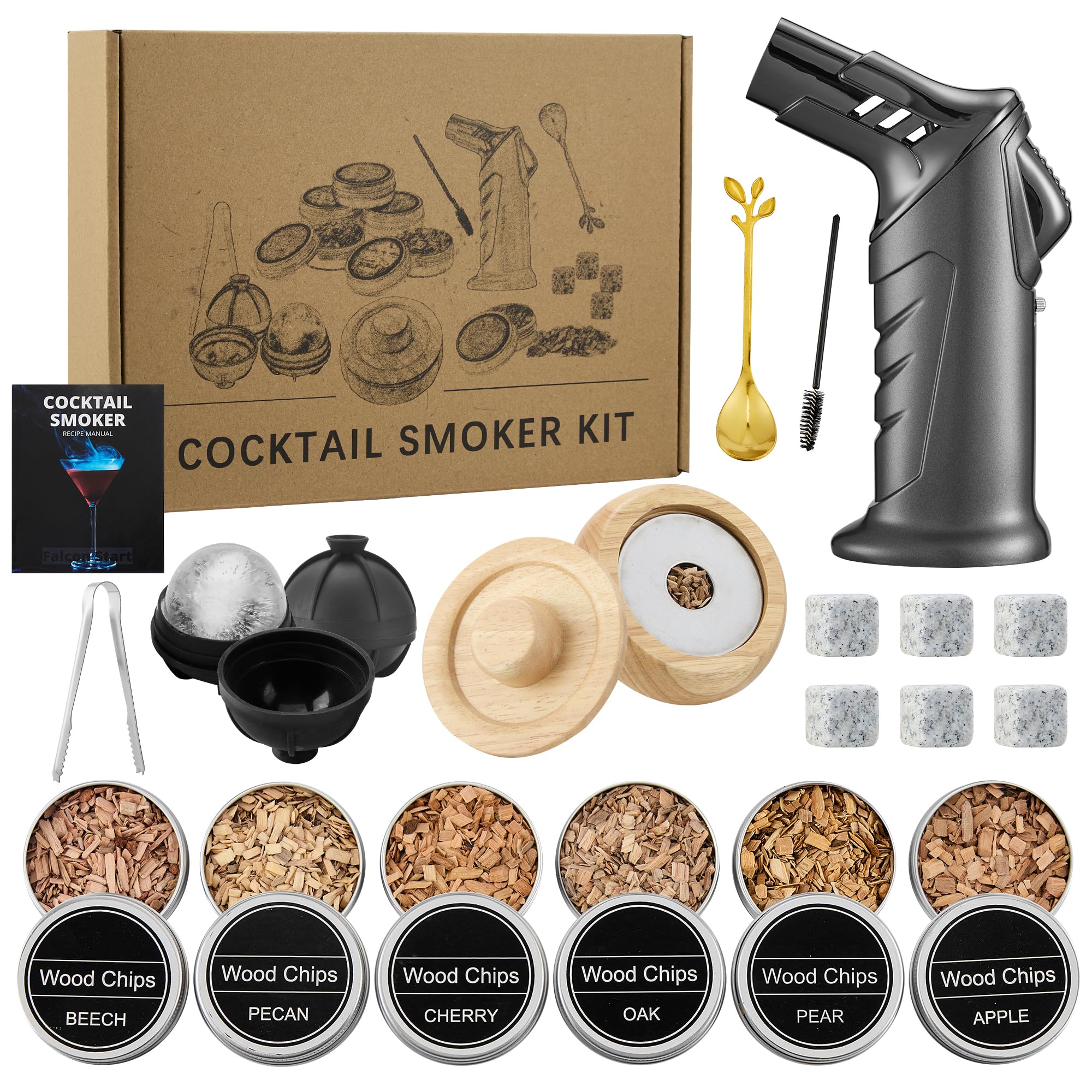 Set Affumicatore per Cocktail con 6 Chip di Legno