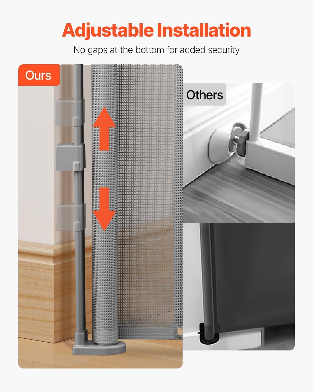 Vevor Cancelletto di Sicurezza a Rete Retrattile Grigio - immagine 3