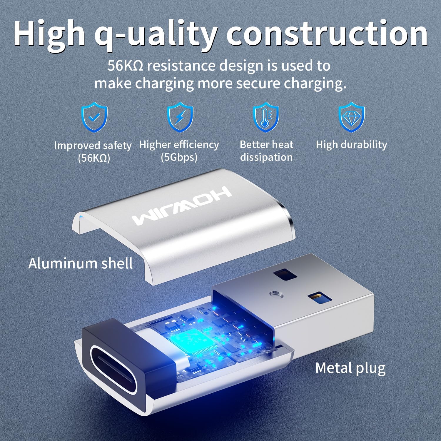 2 Adattatori USB a USB C Ricarica Rapida PD27W/66W QC100W - immagine 5