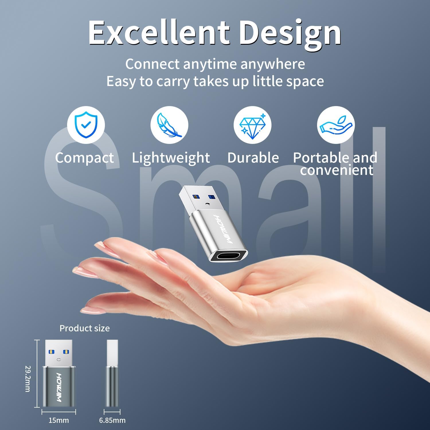 2 Adattatori USB a USB C Ricarica Rapida PD27W/66W QC100W - immagine 6