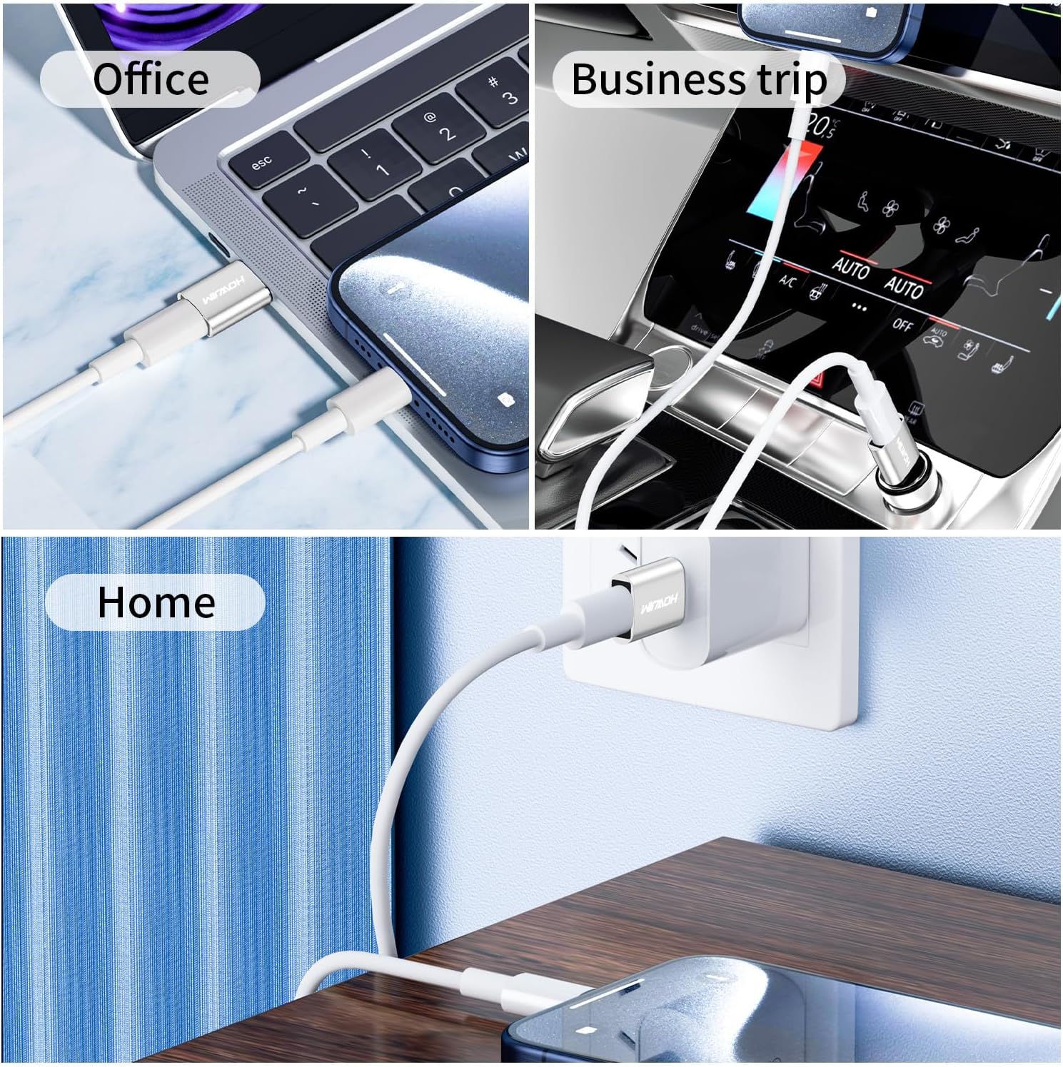 2 Adattatori USB a USB C Ricarica Rapida PD27W/66W QC100W - immagine 7