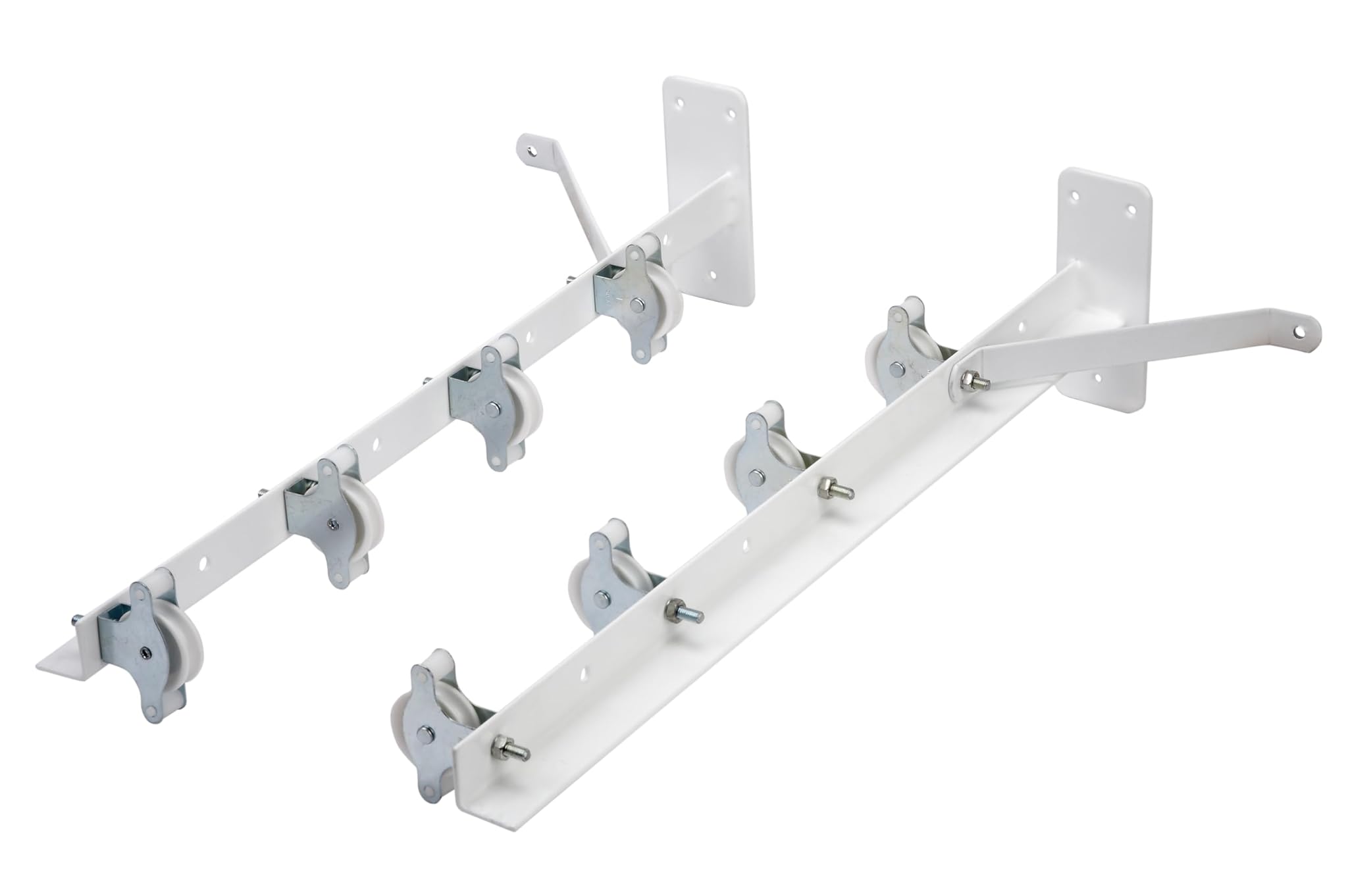 Sauvic Stendibiancheria da Parete con 8 Fili Acciaio plastificato Bianco