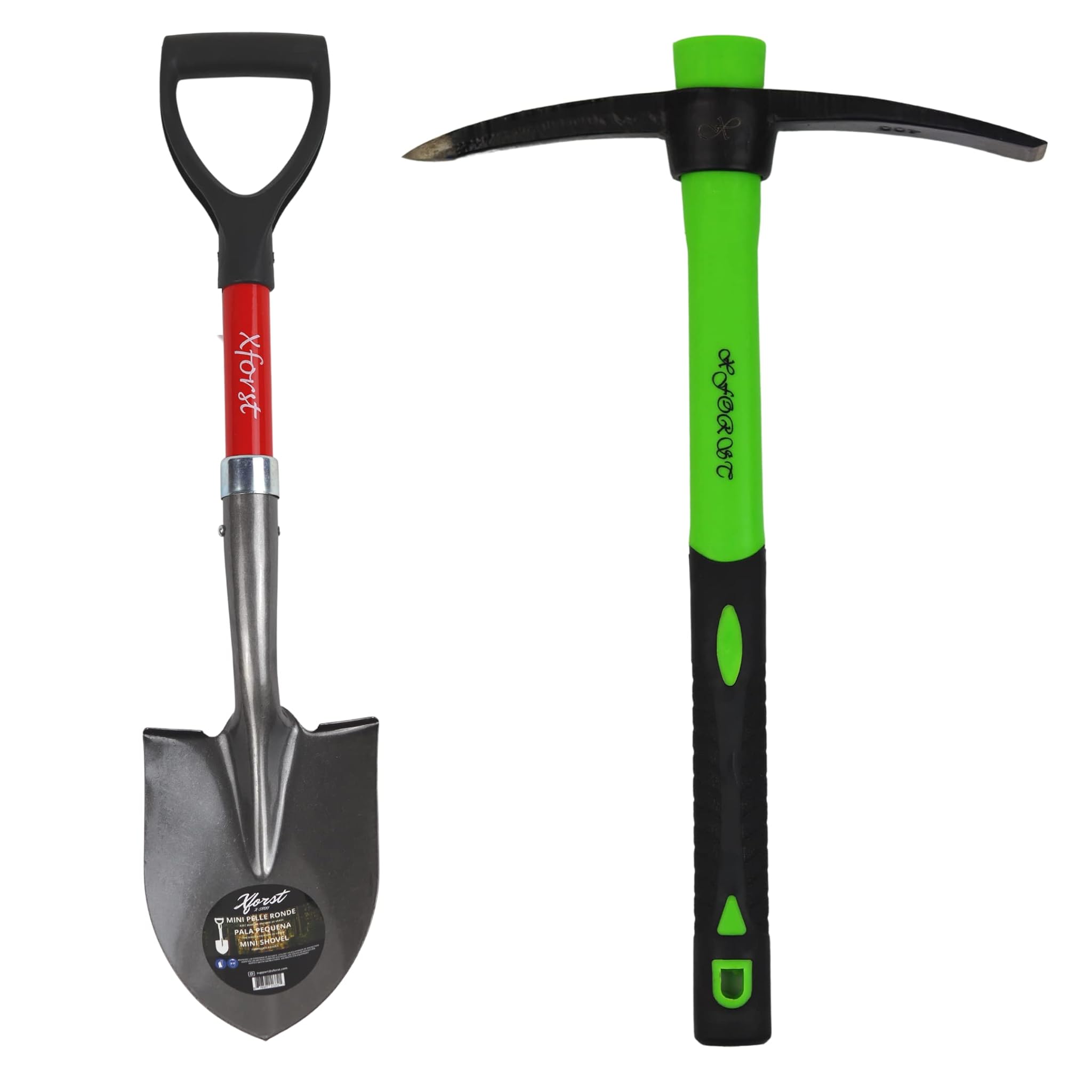 Xforst Set Giardinaggio con Piccone e Mini-Pala