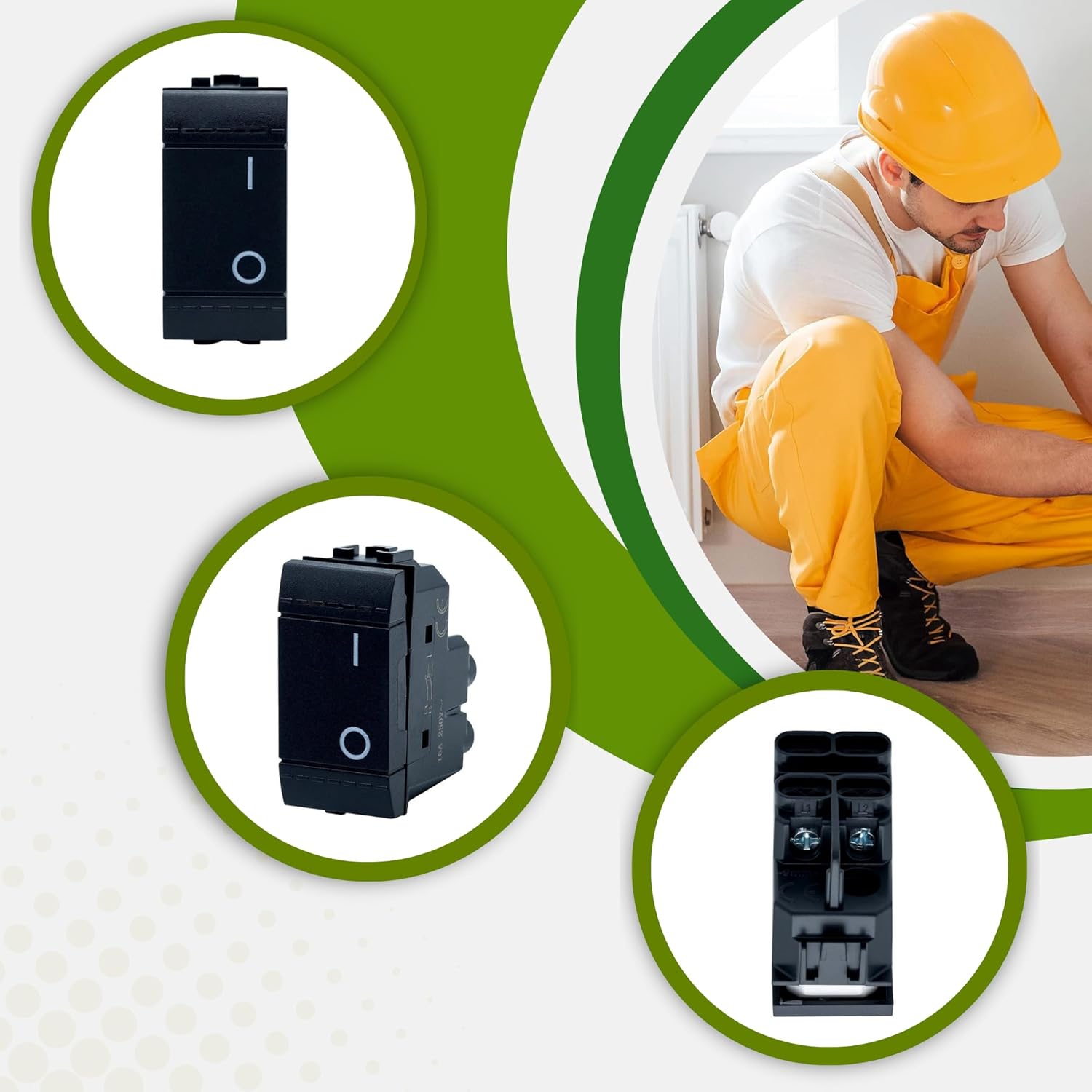 Bratek - Set 2 Interruttori Bipolari 16A - immagine 6