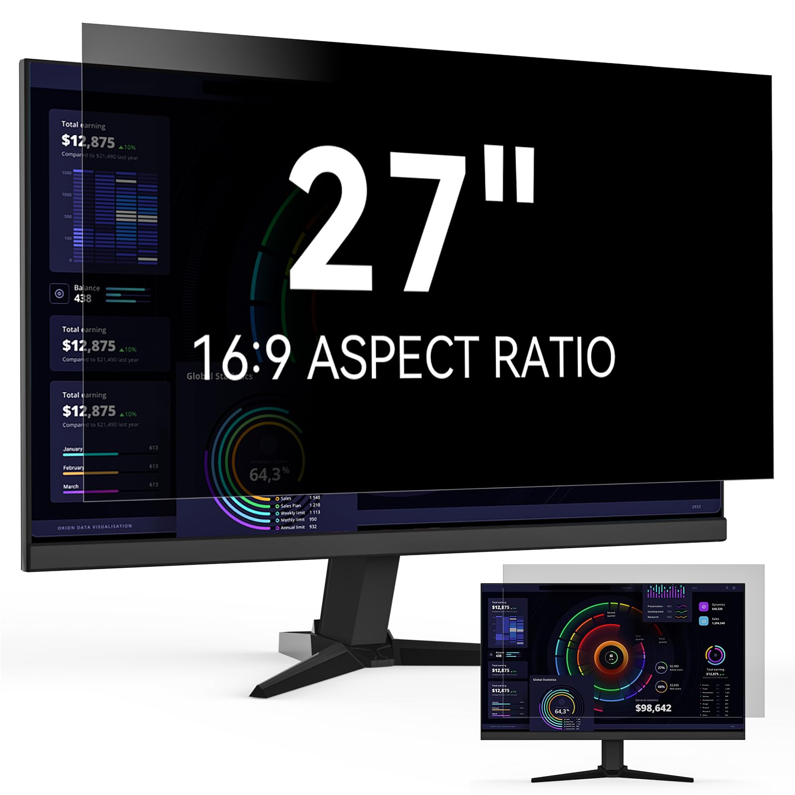 Protescreen Filtro Privacy 27" per Monitor 16:9