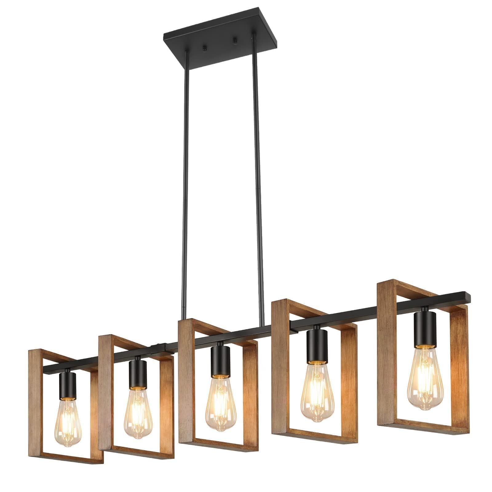 Illuminazione Isola Cucina Nera 5 Lampade 105cm