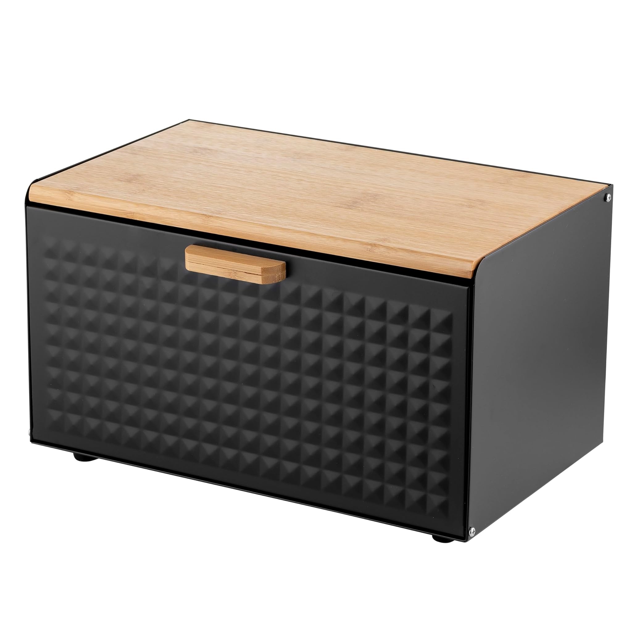 Florina Porta Pane con Set 3 Barattoli CUBE, Nero