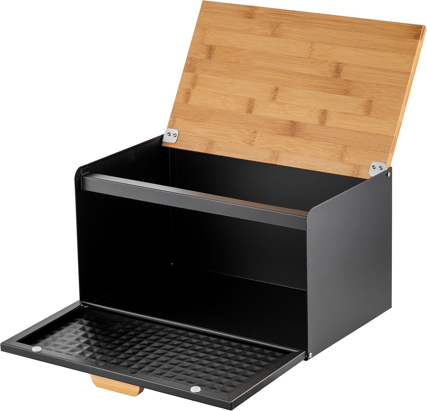 Florina Porta Pane con Set 3 Barattoli CUBE, Nero - immagine 4