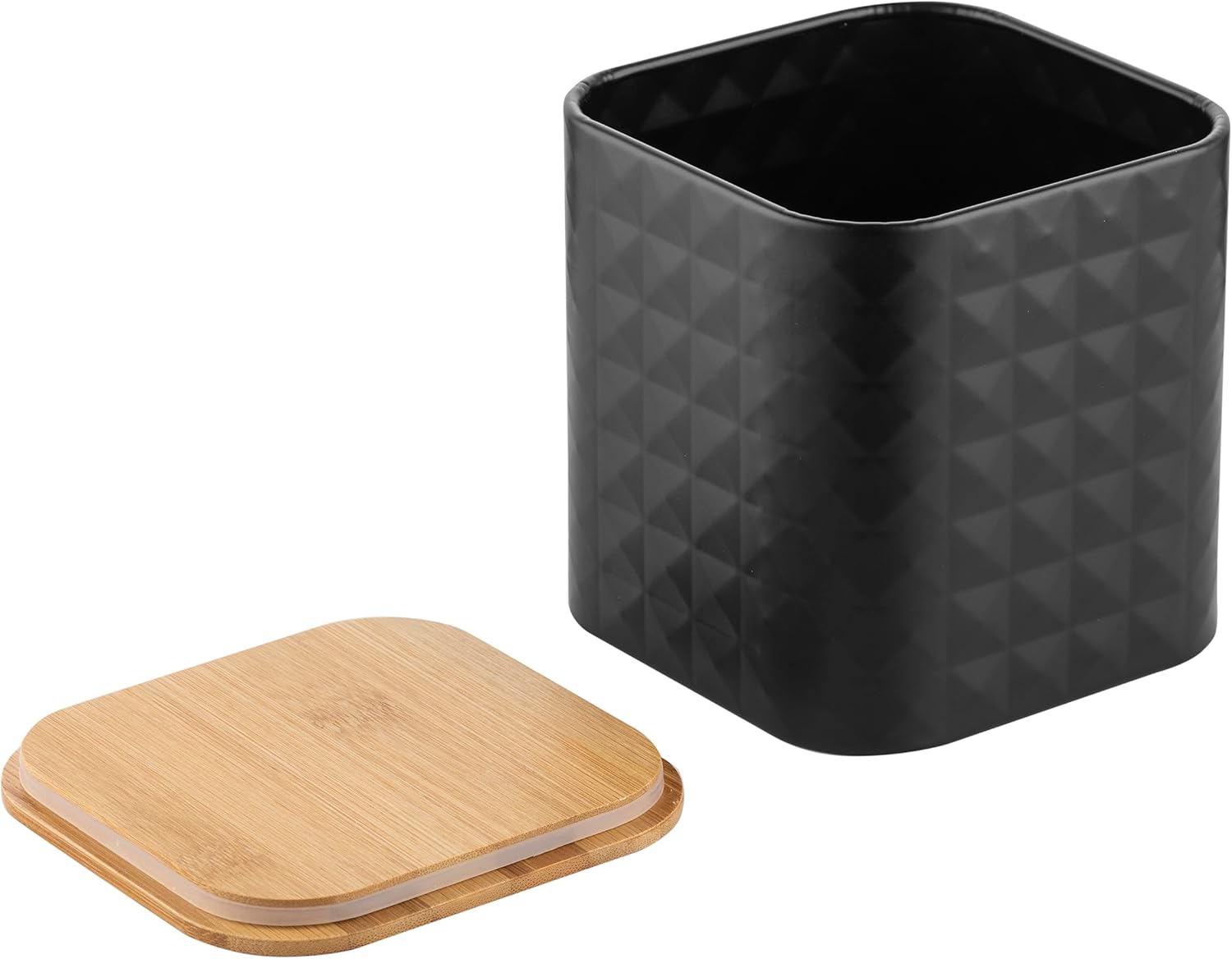 Florina Porta Pane con Set 3 Barattoli CUBE, Nero - immagine 6