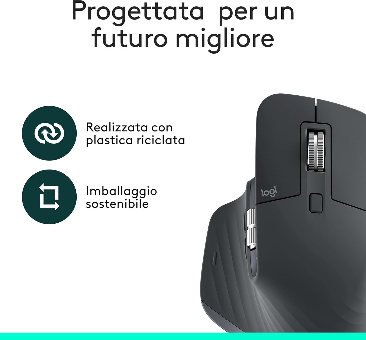 Logitech MX Master 3S - Mouse Wireless Ergonomico 8000 DPI - immagine 5