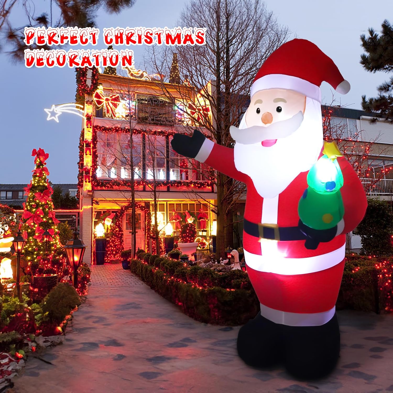 Gonfiabile Natalizio Gigante 244 cm da Esterno - immagine 6