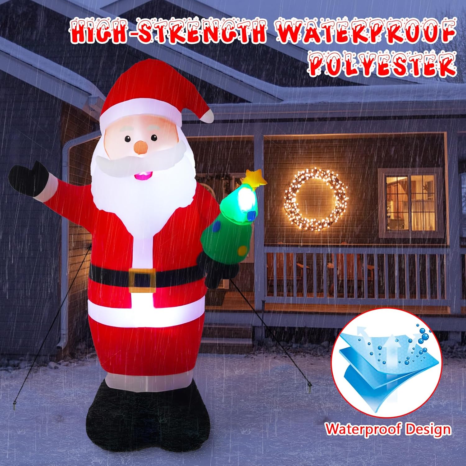 Gonfiabile Natalizio Gigante 244 cm da Esterno - immagine 7