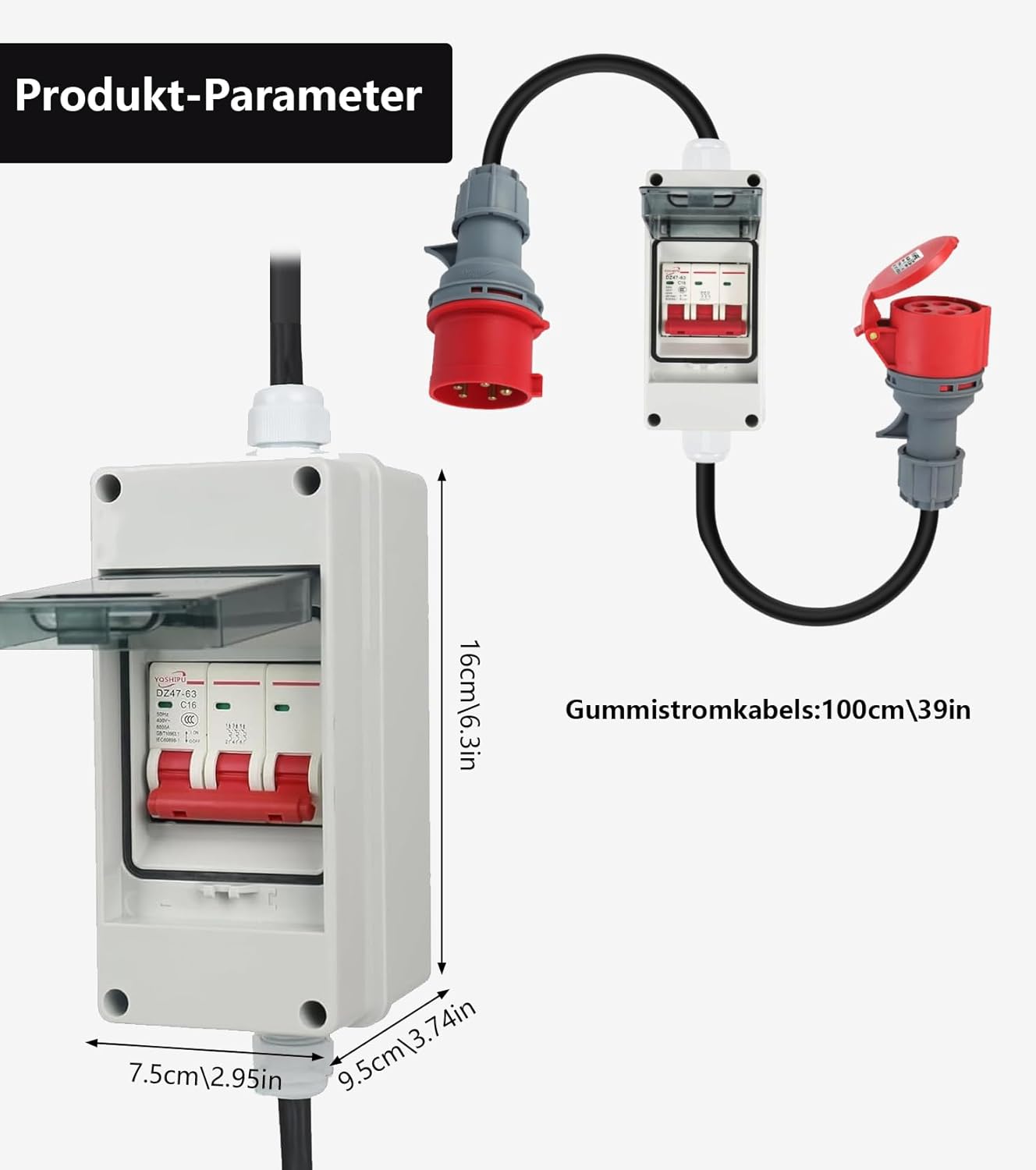 Adattatore CEE 32A a 16A con Interruttore Automatico - immagine 2