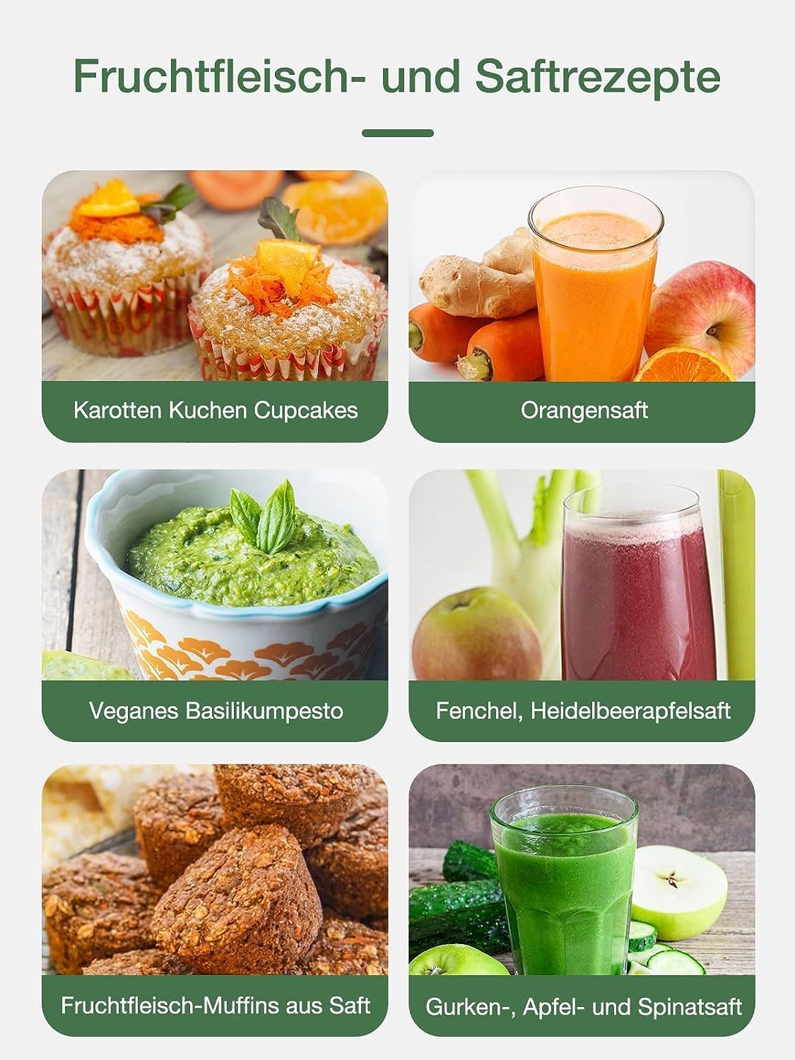 Juilist Centrifuga Frutta e Verdura 400W, Argento - immagine 3