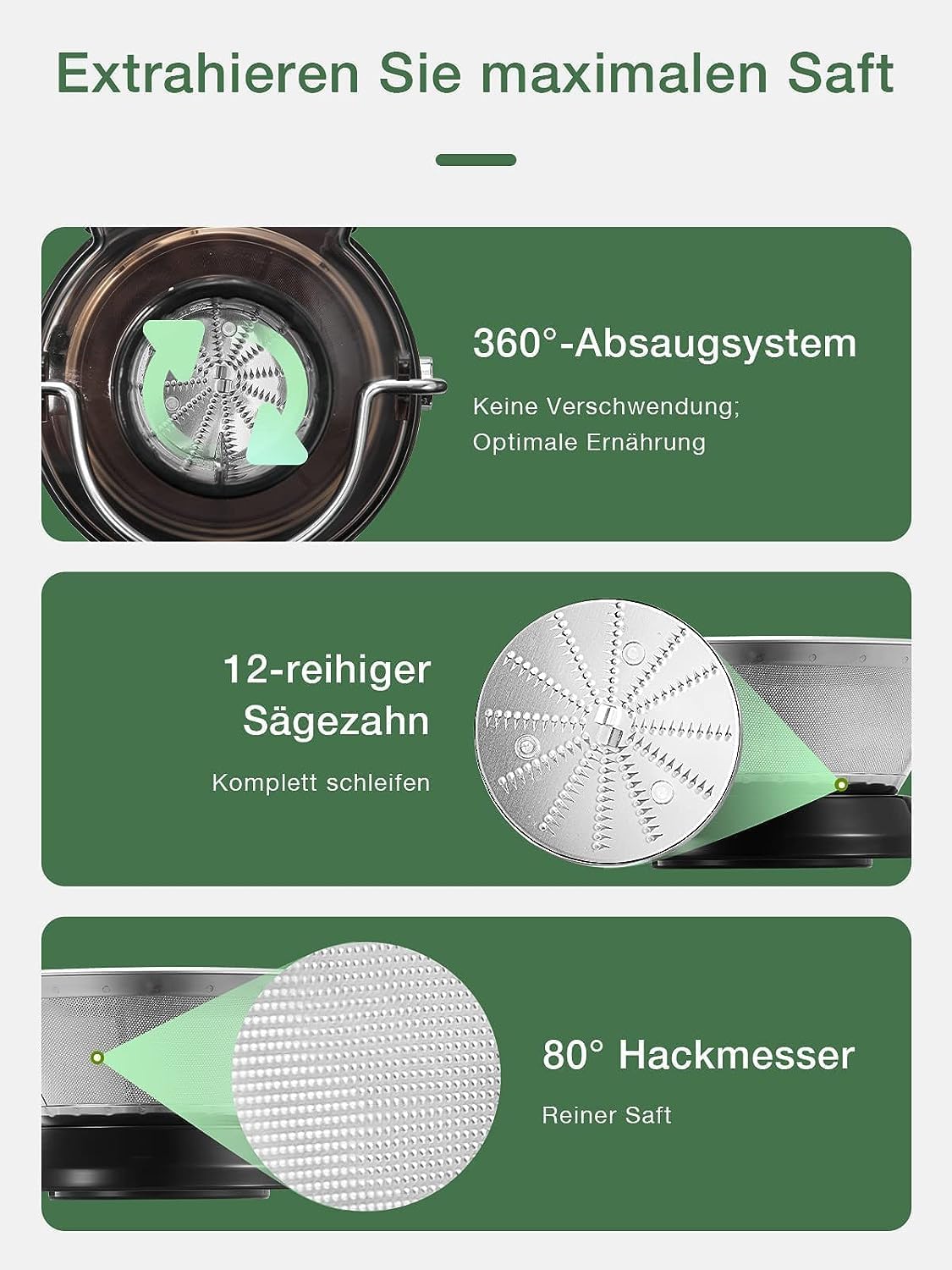 Juilist Centrifuga Frutta e Verdura 400W, Argento - immagine 5