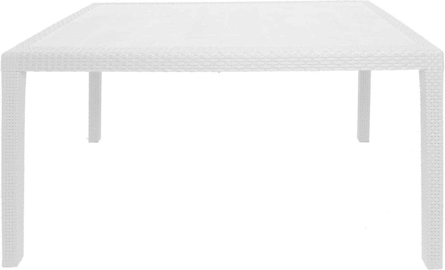 Dmora Tavolo da Giardino Multiuso Effetto Rattan, Bianco - immagine 4