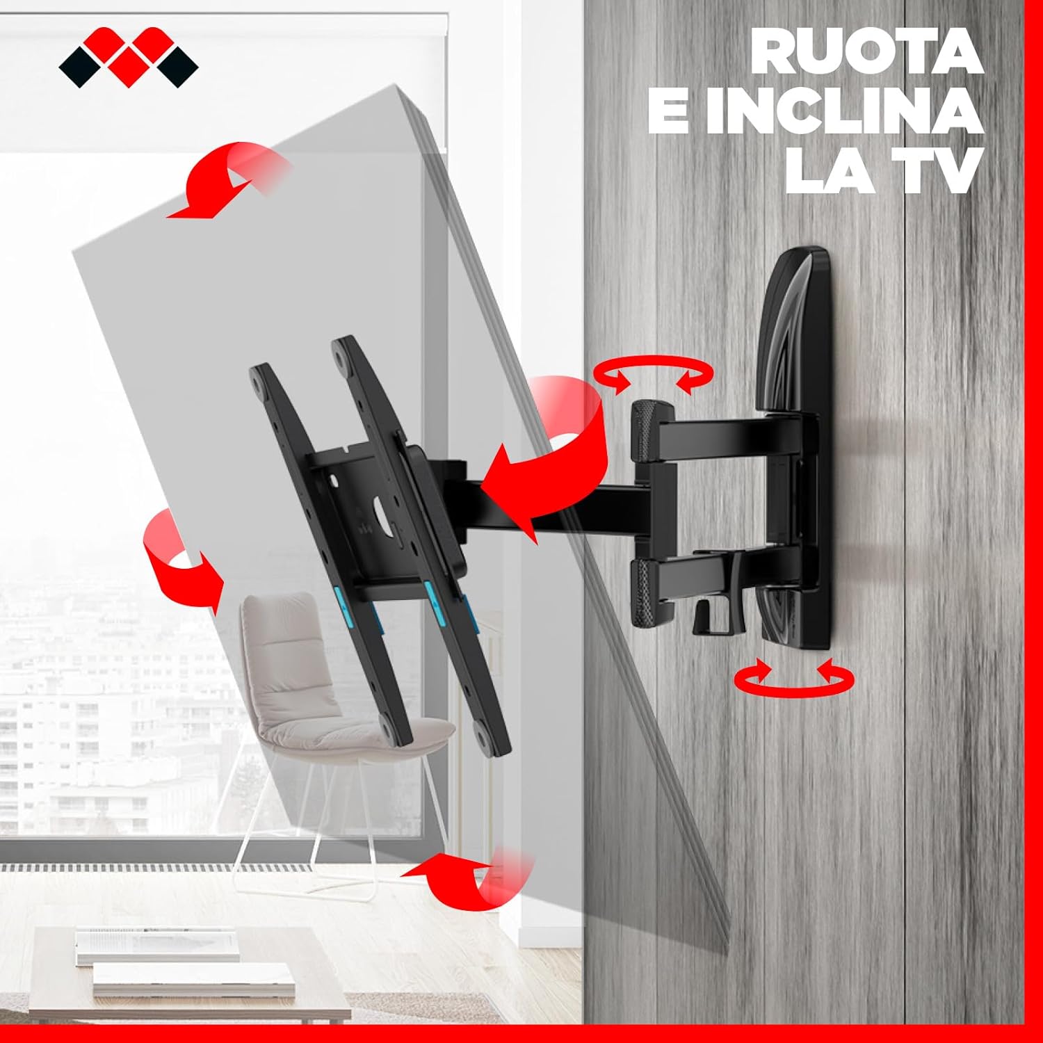 Meliconi SPACE SYSTEM FULLMOTION 200 - Supporto TV Parete - immagine 4