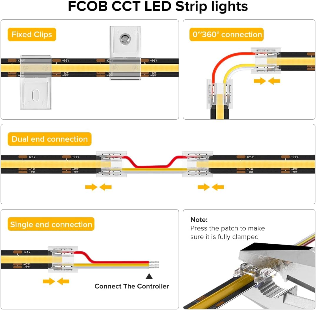 Btf-lighting FCOB COB CCT Striscia LED DC24V 5M - immagine 7