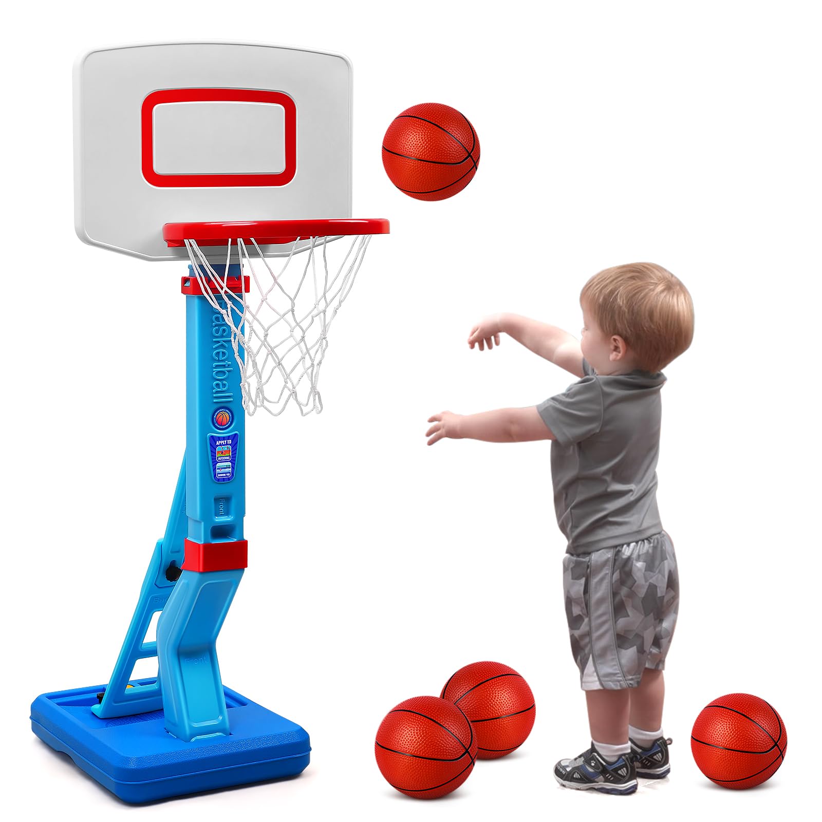 Canestro Basket Bambini Altezza Regolabile 70-138cm