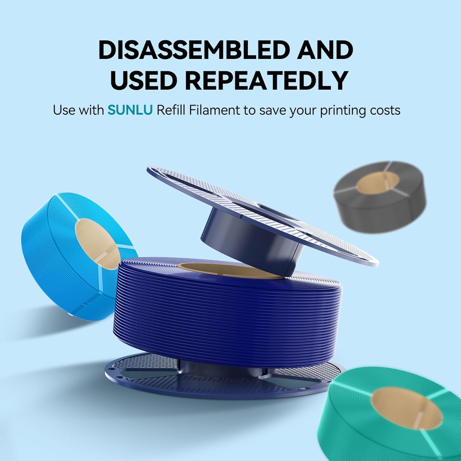 Sunlu 4KG PLA Filamento Stampante 3D 1.75mm, 4 Pack - immagine 6