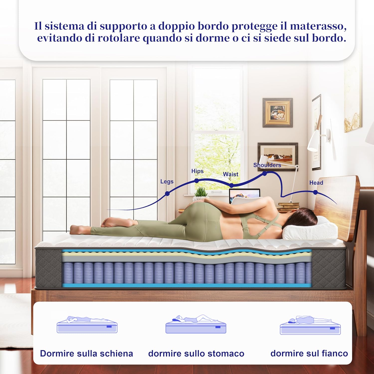 Molphit Materasso Matrimoniale 160x190 Altezza 25cm - immagine 4