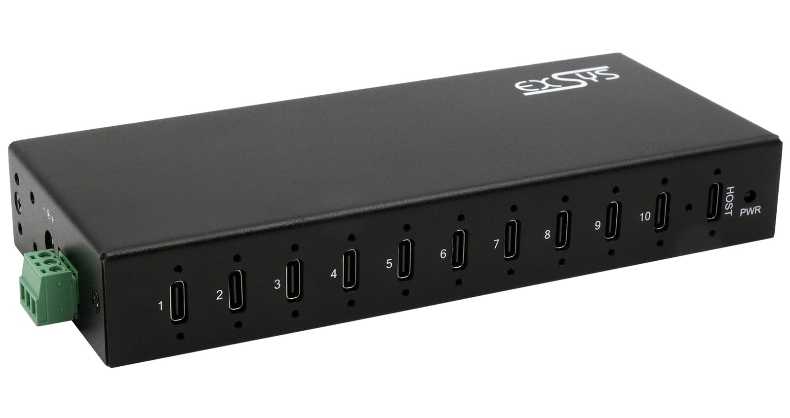 Exsys EX-12277HMS 10 Porte USB 3.2 Gen 2 in Metallo, con 10 connettori C
